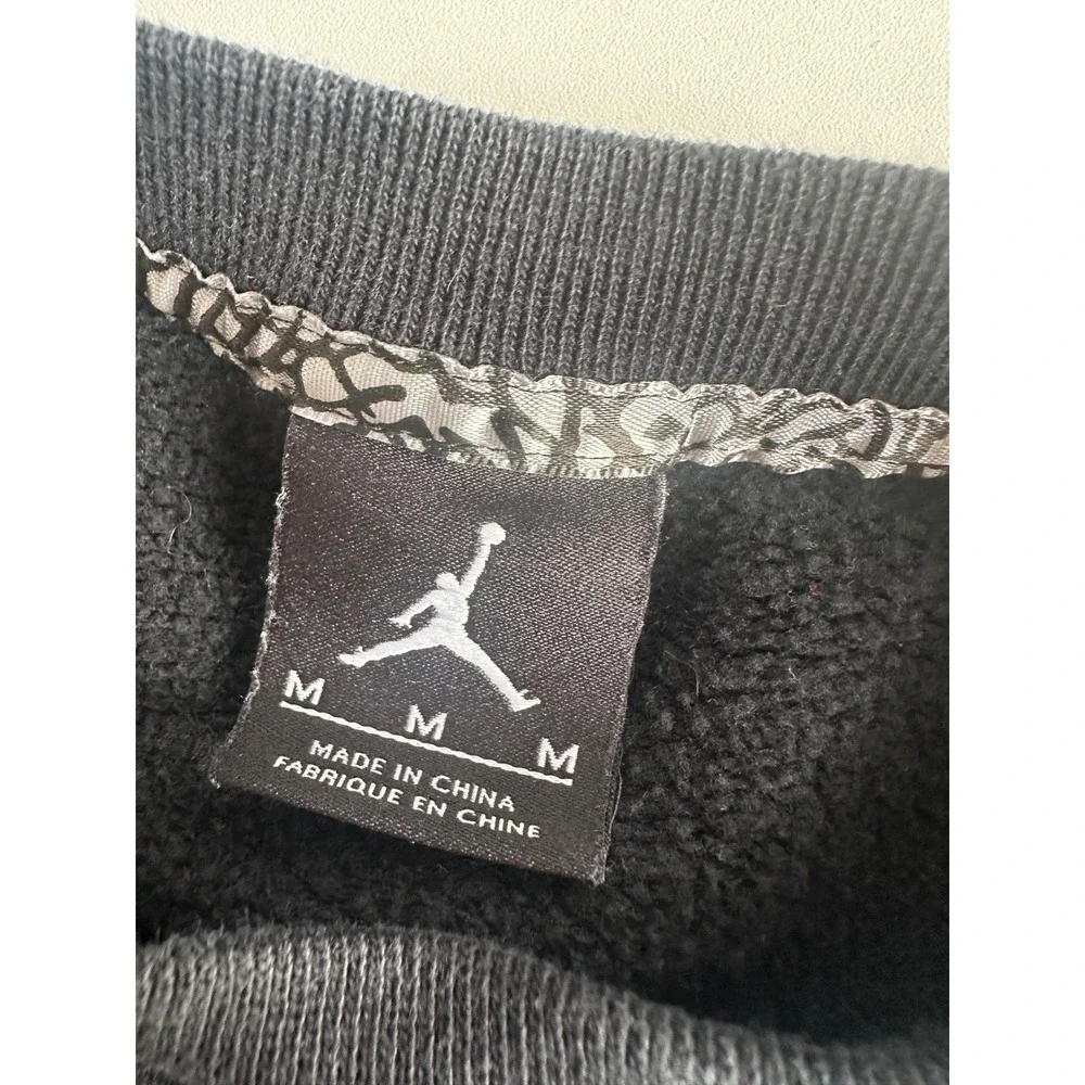 Jordan Men's Jumpman Crewneck Sweatshirt Black Striped Back Graphic Size Medium